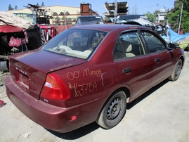 2000 MITSUBISHI MIRAGE DE BURGUNDY 1.8L AT 163759